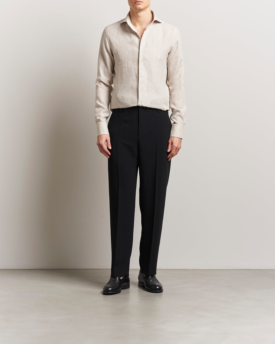 100Hands Cut Away Linen Shirt Oatmeal