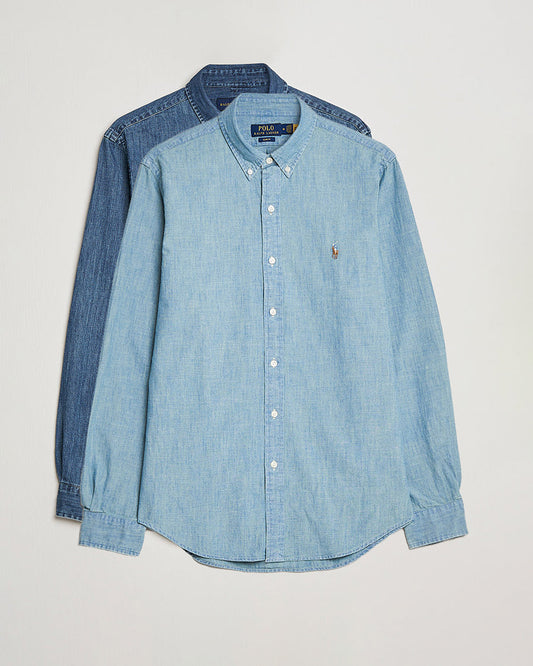 2-Pack Slim Fit Denim Shirt Washed/Dark Wash